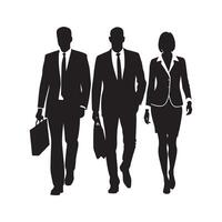 Silhouette of business people walking for professional scene designs vector