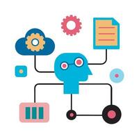 Machine learning process concept illustration vector