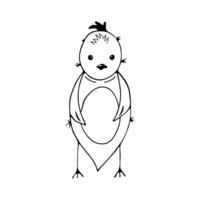 Chicken hen in doodle style on an isolated white background. vector