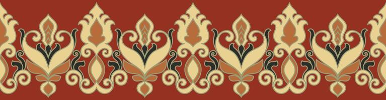 Decorative border from antique rugs, continuous seamless trim, and stylized abstract motifs vector