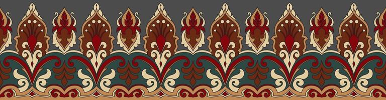 Carpet-style border with vintage aesthetics and seamless pattern flow vector