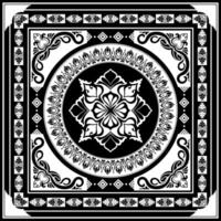 White abstract square pattern carpet, decorative pattern for scarf pattern vector