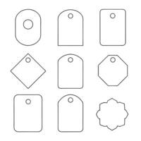 Simple Line Drawings for Gift Tags Geometric Shapes Design for Modern Packaging vector