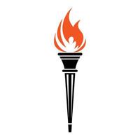 Modern Torch and Flame Minimalist Orange Design for Bold, Energy, and Light Branding vector