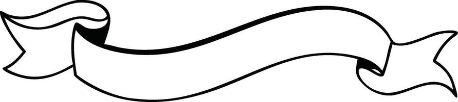 Stylized Ribbon Banner in Black and White Clean, Flowing Design for Modern and Classic Projects vector