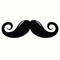 Black Silhouette Mustache Minimal Line Art for Hipster and Barber Branding vector