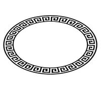 Elegant Greek Key Frame Oval Shape with Traditional Geometric Border Art vector