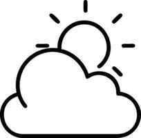Cloud and Sun Icon Simple VeDesign of Weather Elements for Clean Illustration vector