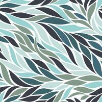 Abstract Leaf Pattern in Cool Tones Nature-Inspired Seamless Design for Elegant Backgrounds vector