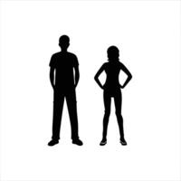 Black and White Silhouette of a Casually Dressed Person Minimalist for Lifestyle Branding vector