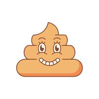 Smiling brown poop emoji suitable for social media posts, digital communication, graphic design projects, or fun merchandise design. vector