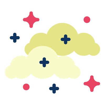 Cartoon Clouds with Decorative Stars