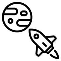 Rocket Launching Towards a Planet Futuristic Space vector