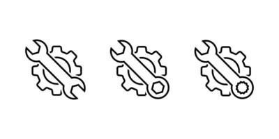 Tool icon set. Maintenance icon liner style. Tools and service icons set. vector