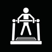Simple Icon of Person on a Treadmill vector