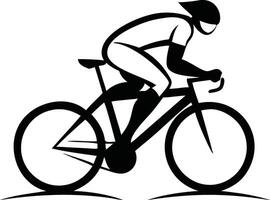 Silhouette of a cyclist in motion. vector