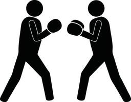 Two boxers in action, ready to strike vector