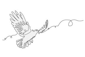 Bird in Flight Line Drawing vector