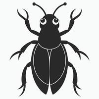 Simple Cartoon Beetle Illustration With Claws And Antennas Isolated vector