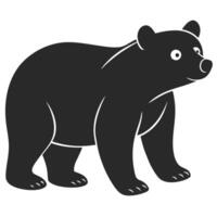 Black Bear Silhouette Standing Design Isolated On White Background Illustration vector