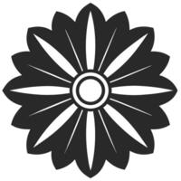 Simple Black Floral Design Flower Illustration Elegant Graphic Element vector