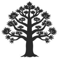 Silhouette Tree Illustration With Branches And Leaves Isolated On White Background vector