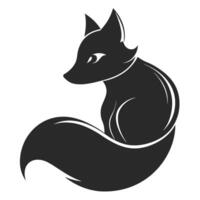 Abstract Fox Illustration In Minimalist Style Black And White Elegant Design vector