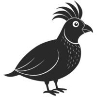 Illustration Of A Silhouetted Quail Isolated On White Background vector