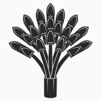 Black And White Illustration Of Asparagus Bunch In A Container Freshness vector