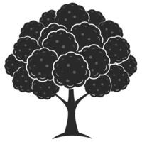 Tree With Dense Foliage Silhouette Graphic Art For Design And Decoration vector