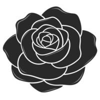 Monochrome Rose Flower Graphic Element Botanical Design Single Isolated Object vector