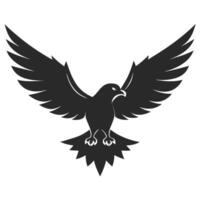 Eagle Silhouette With Open Wings Illustration Powerful Bird Design Element vector