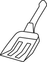 illustration, cleaning scoop, pet cat tray, simple linear icons, doodle and sketch style, hand-drawn, isolated on a white background vector