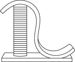illustration, scratching post for domestic cats, simple linear icons, doodle and sketch style, hand-drawn, isolated on a white background vector