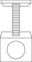 illustration, two-story scratching post with a house for domestic cats, simple linear icons, doodle and sketch style, hand-drawn, isolated on a white background vector