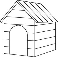 illustration, wooden doghouse, simple linear icons, doodle and sketch style, hand-drawn, isolated on a white background vector