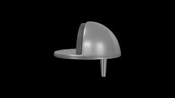Door Stopper Rotating on a Transparent Background. Seamless Loop. 4K video