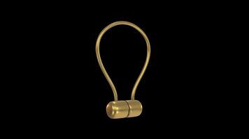 Magnetic Curtain Tieback Rotating on a Transparent Background. Seamless Loop. 4K video