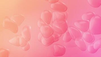 Peachy pink organic blob shapes morphing and floating upwards. Looping HD abstract background. video