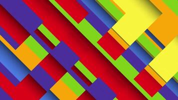 Vibrant colorful abstract geometric mosaic pattern background with gently moving shapes in rainbow colors. Full HD looping animation video