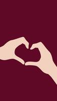 Flat design animation featuring hands creating a heart shape, symbolizing love, care, and unity, with bright, vibrant visuals to convey affection and connection in an expressive way. video