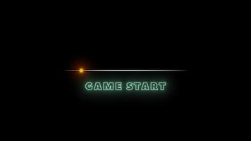 Glowing text animation with game start message video