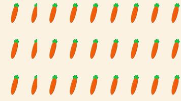 Carrot pattern with repeating rows on light background video
