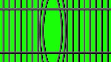 Curved metal bars with green background in geometric pattern video
