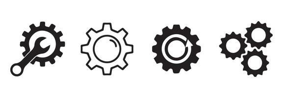 Setting gears icon. Cogwheel group. Gear design collection on white background vector