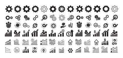Setting gears icon. Cogwheel group. Gear design collection on white background. Illustration EPS 10 vector