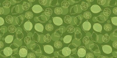 Pattern. Lemon, slice, citrus fruit. Hand drawn, sketch. Doodle line icons. Seamless background. vector