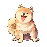 Shiba Inu Sitting With Tongue Out vector