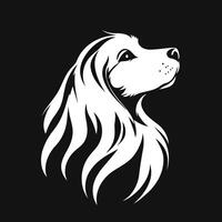 Elegant Dog Silhouette with Flowing Fur vector
