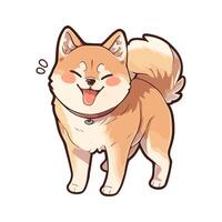 Smiling Shiba Inu Dog Standing Still vector